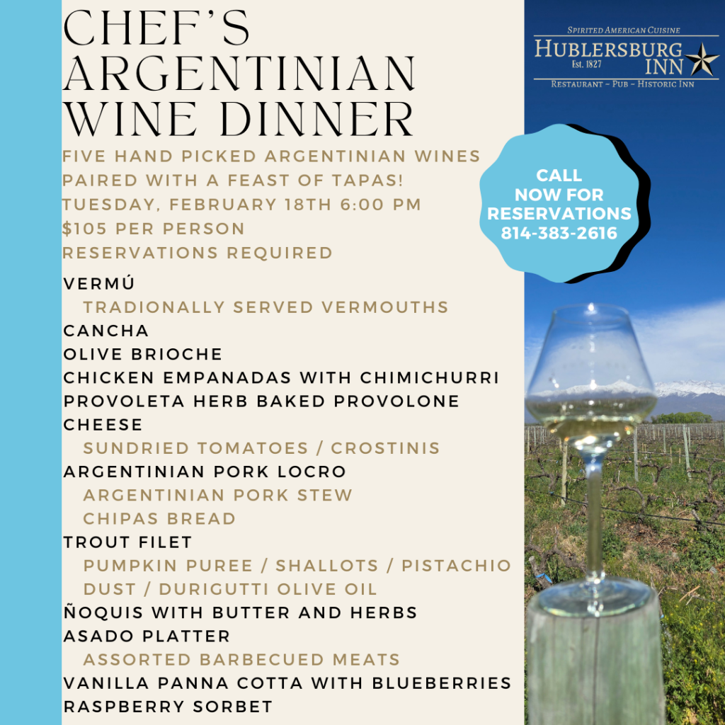 Argentina wine dinner menu